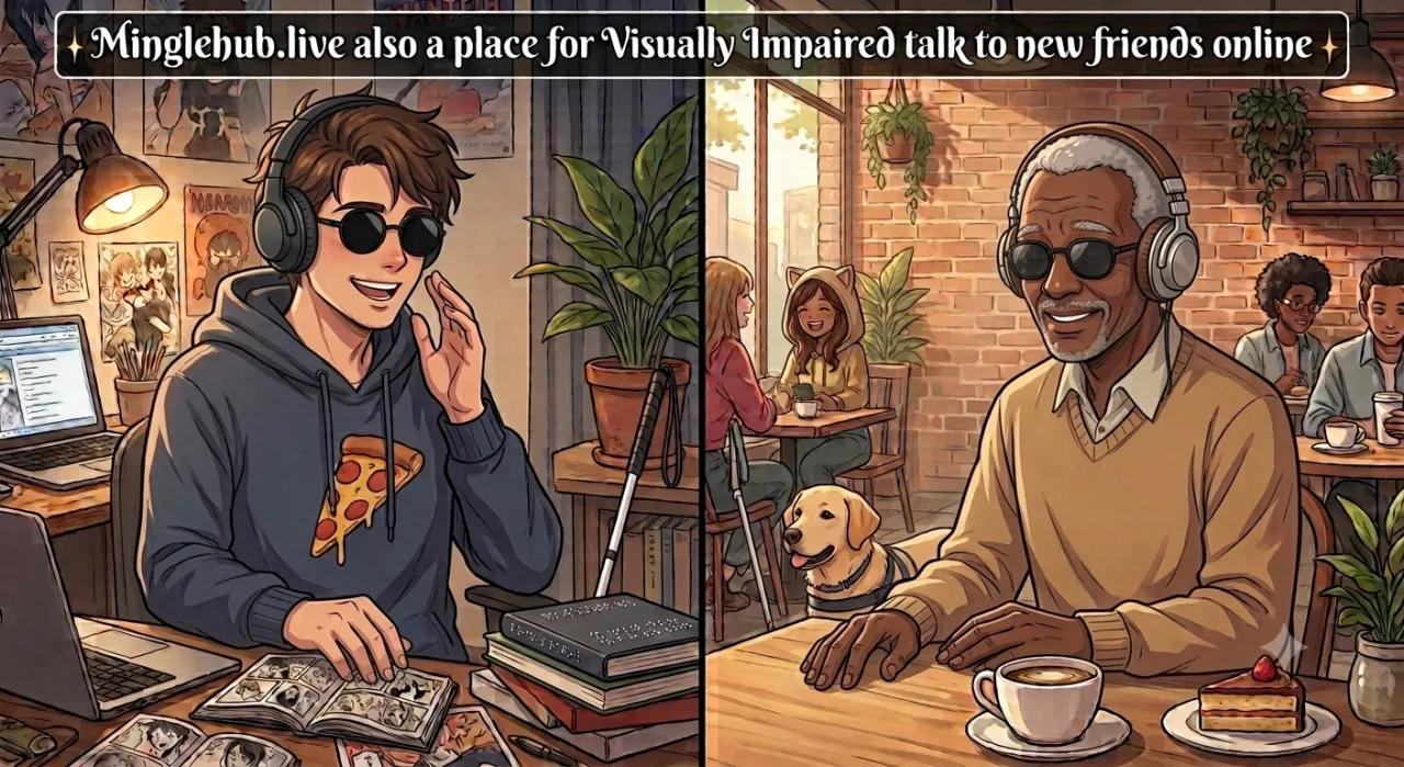 MingleHub voice call chat for the visually impaired, talking to new friends across the globe